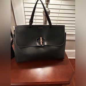 Valentino black soft leather bag with handle and shoulder strap. Slightly used.